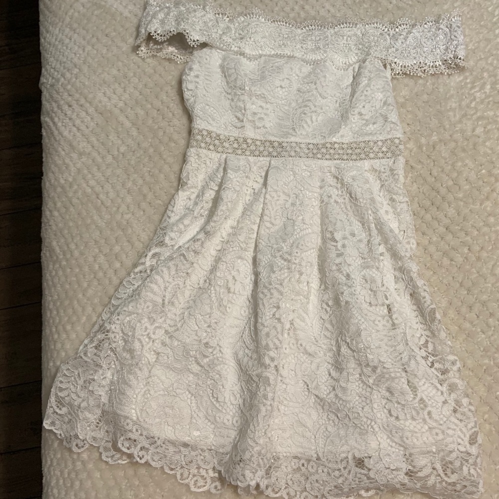 Francesca’s Off the Shoulder White Dress